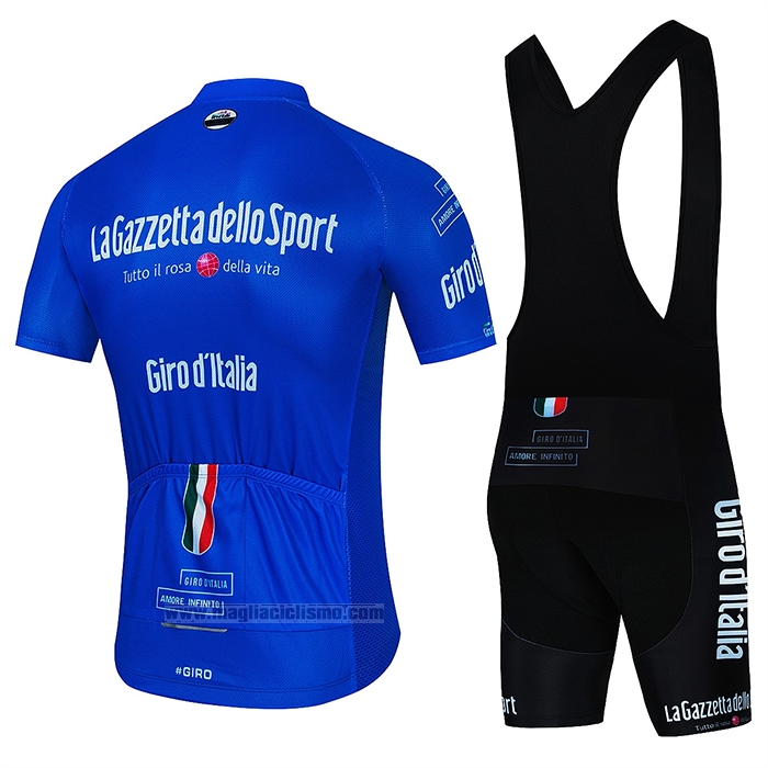 2022 Abbigliamento Ciclismo Giro d'Italia Scuro Blu Manica Corta e Salopette